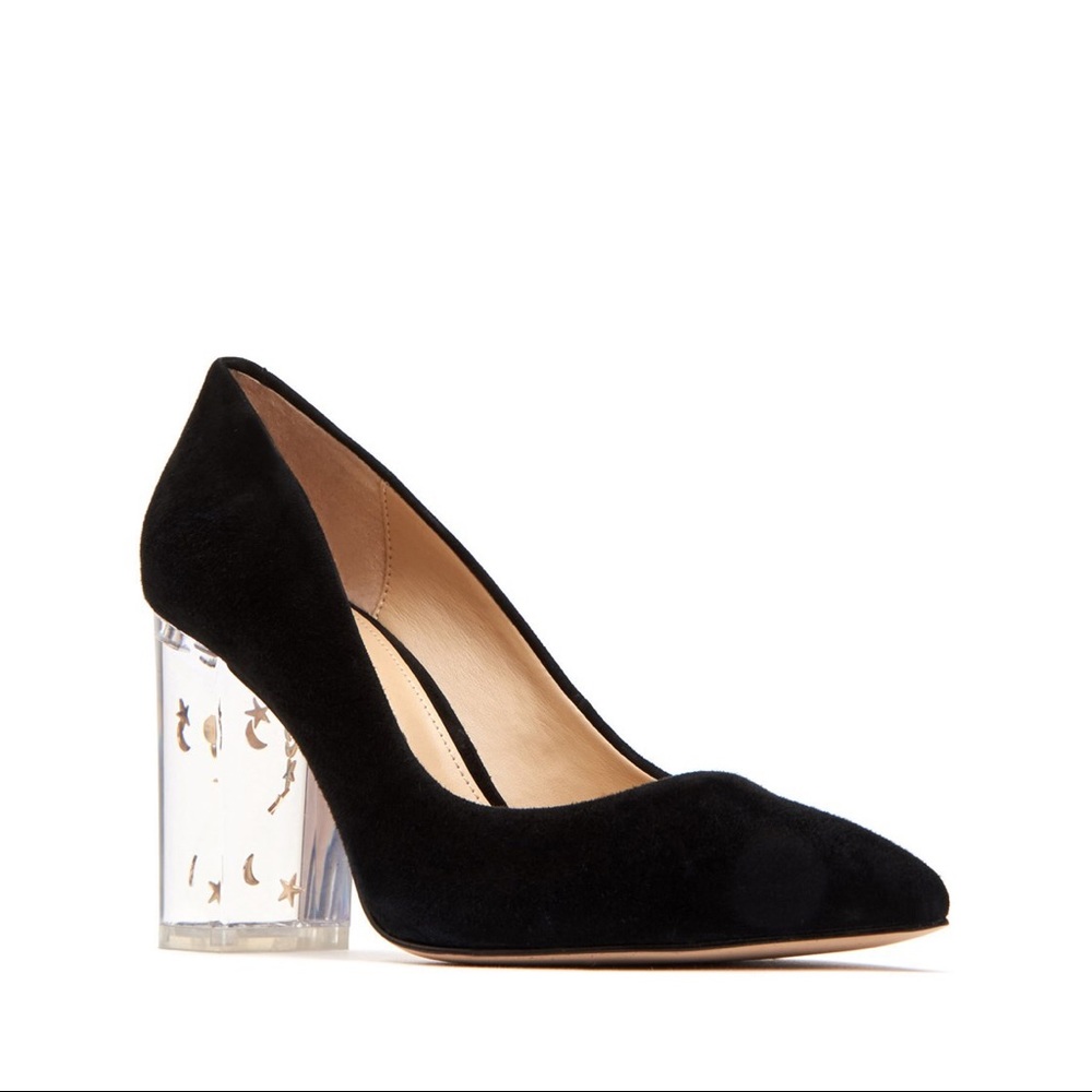 Katy Perry Black lucite heels stars and moons 8.5